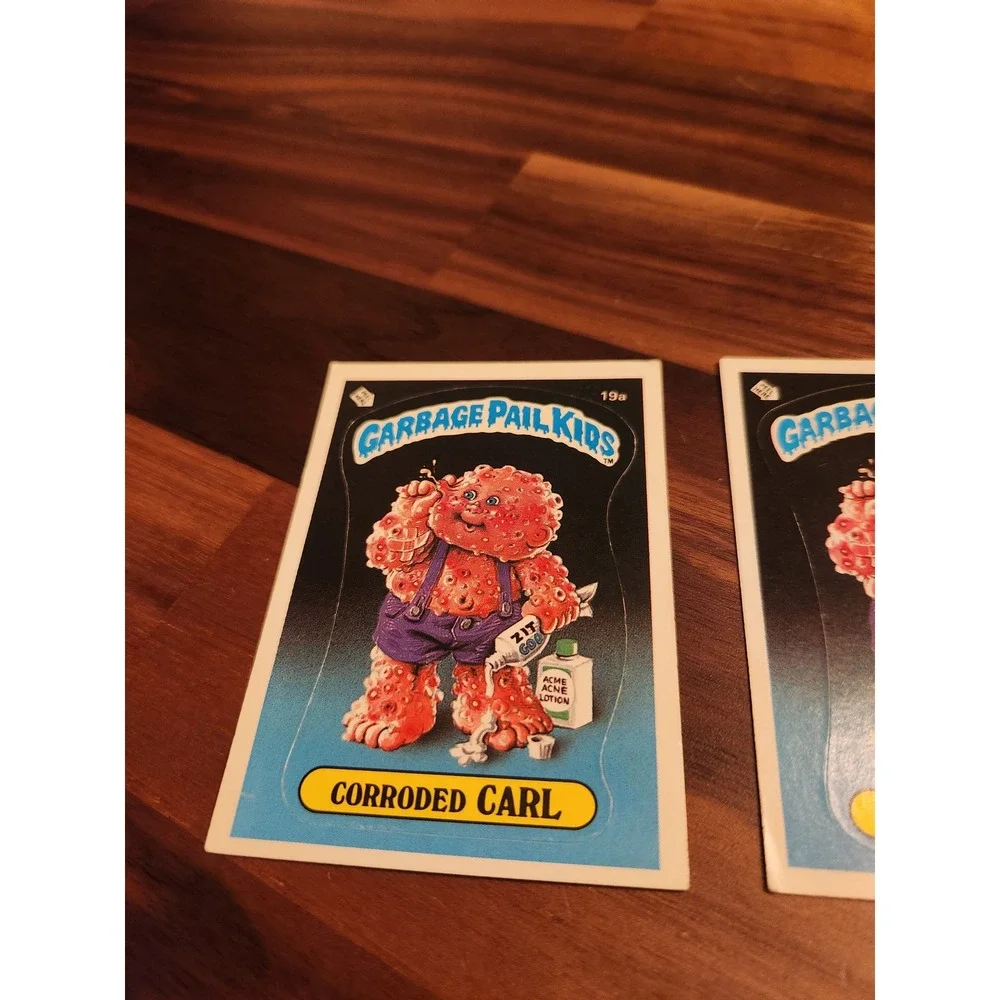 Garbage Pail Kids 1985 Series 1 Corroded Carl Crater Chris 19a 19b Matte Back
